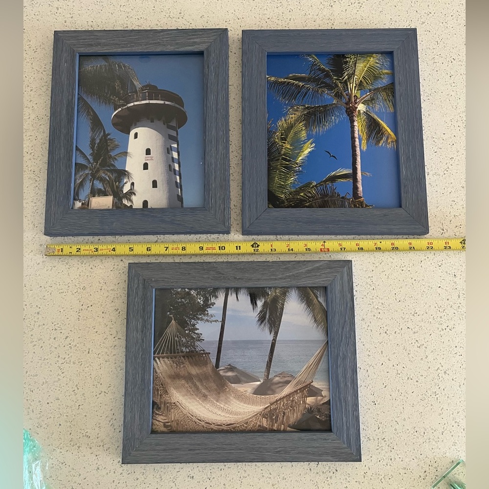 Michaels Blue Framed Coastal Art Set
